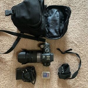 Black Camera with Accessories